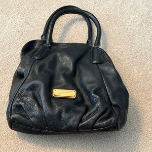 Marc By Marc Jacobs Black Satchel with Gold Accents
